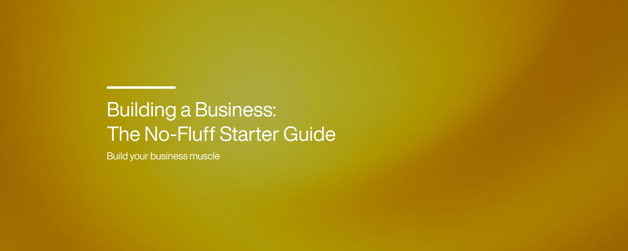 Cover image for Building a Business: The No-Fluff Starter Guide