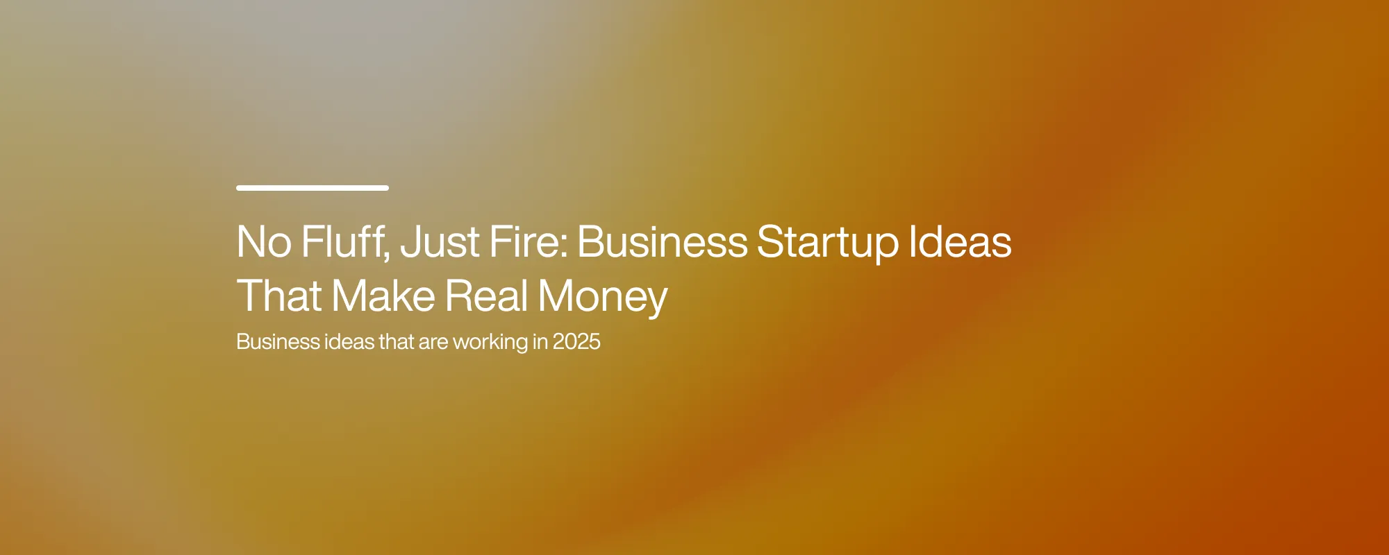 Cover image for No Fluff, Just Fire: Business Startup Ideas That Make Real Money