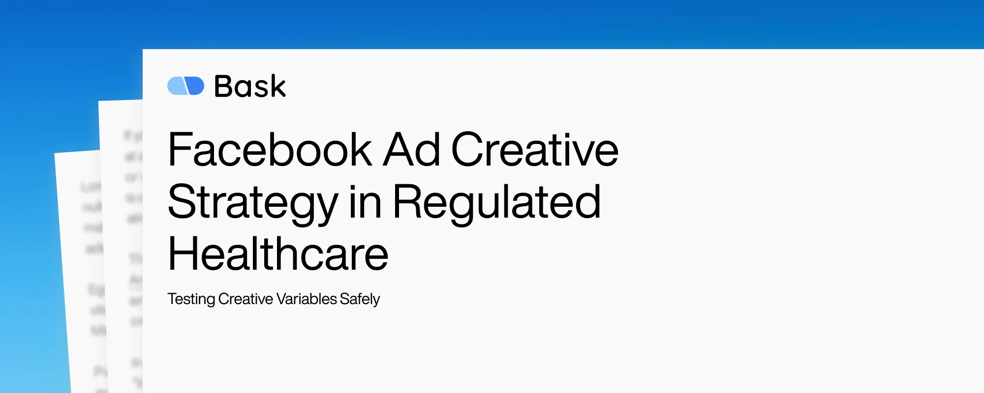 Facebook Ad Creative Strategy in Regulated Healthcare