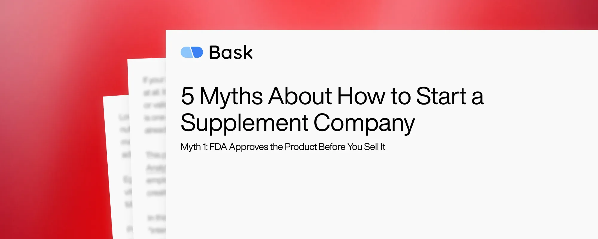 Cover image for 5 Myths About How to Start a Supplement Company