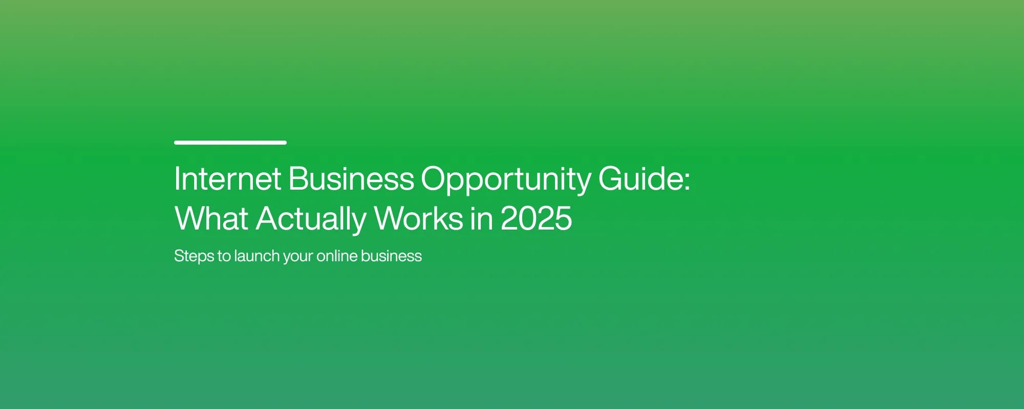 Cover image for Internet Business Opportunity Guide: What Actually Works in 2025