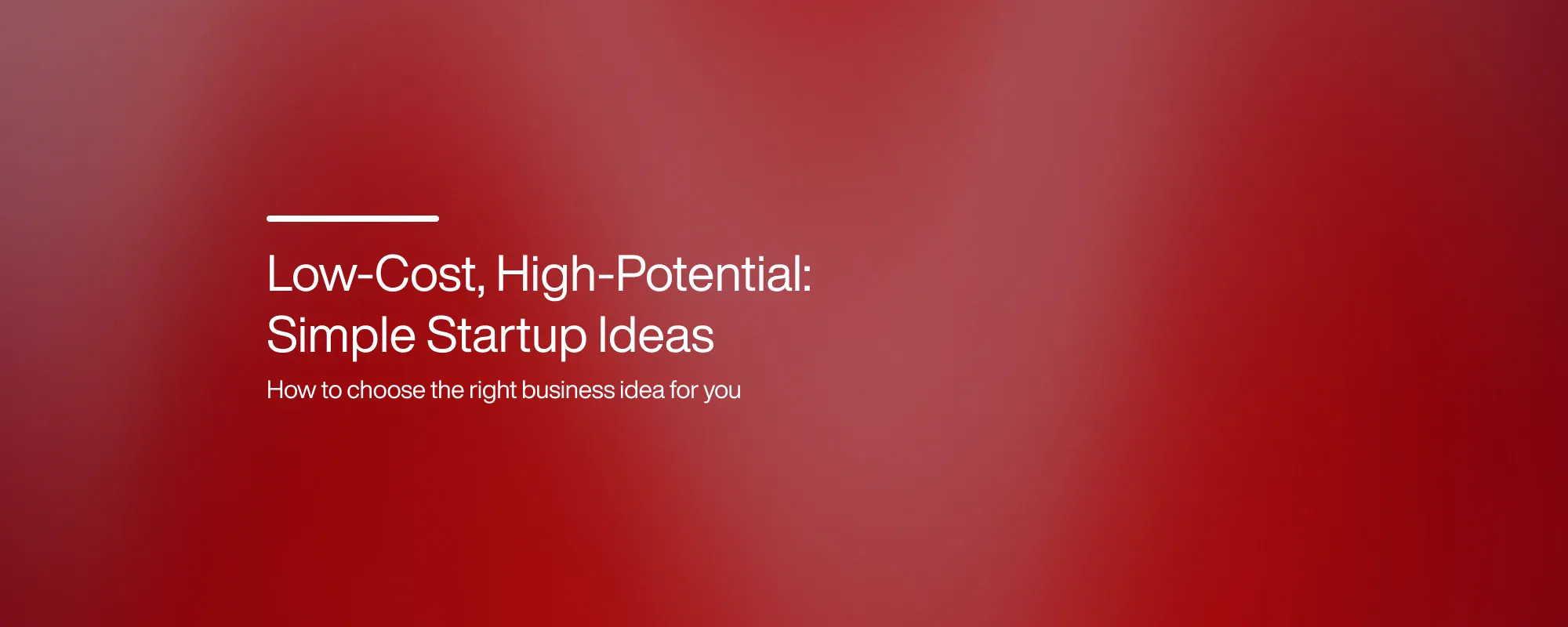 Cover image for Low-Cost, High-Potential: Simple Startup Ideas